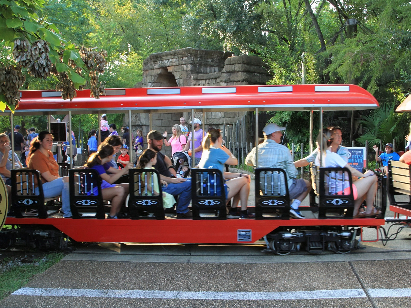 FOTAZ members riding zoo train