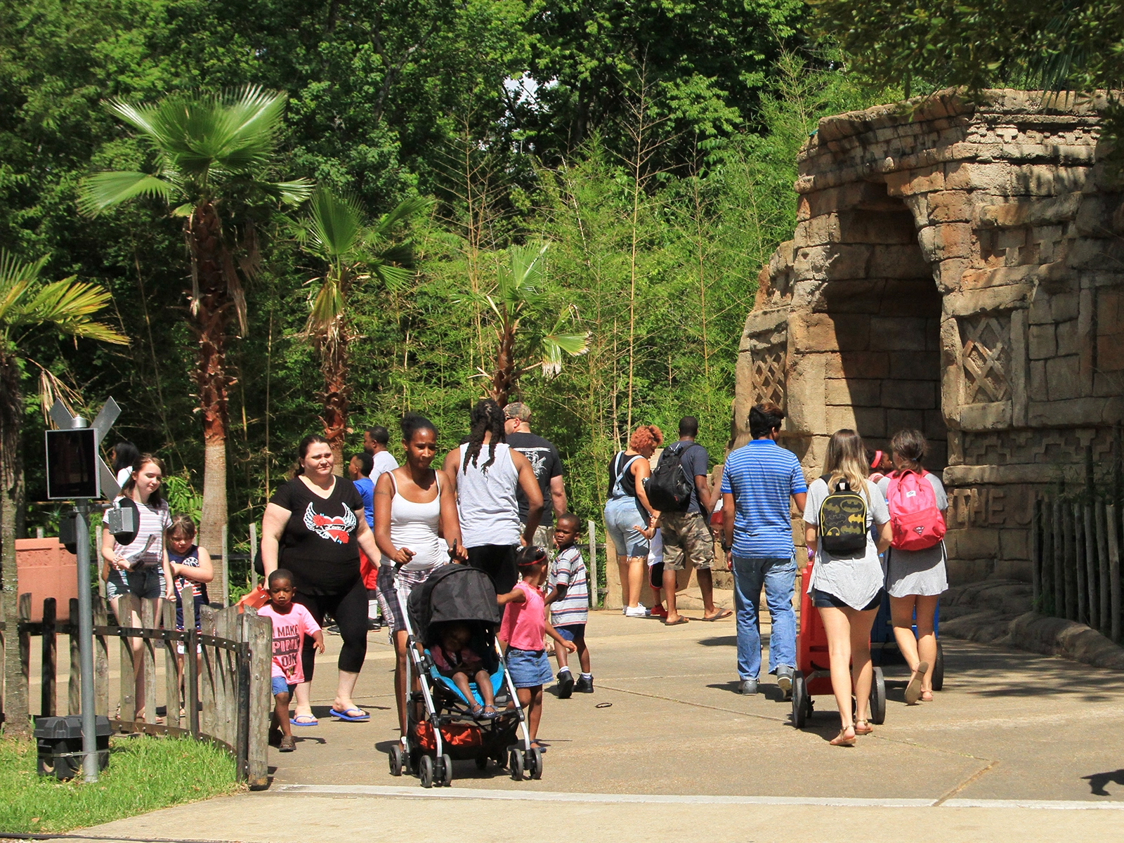 visitors walking in front of Land of the Jagaur temple